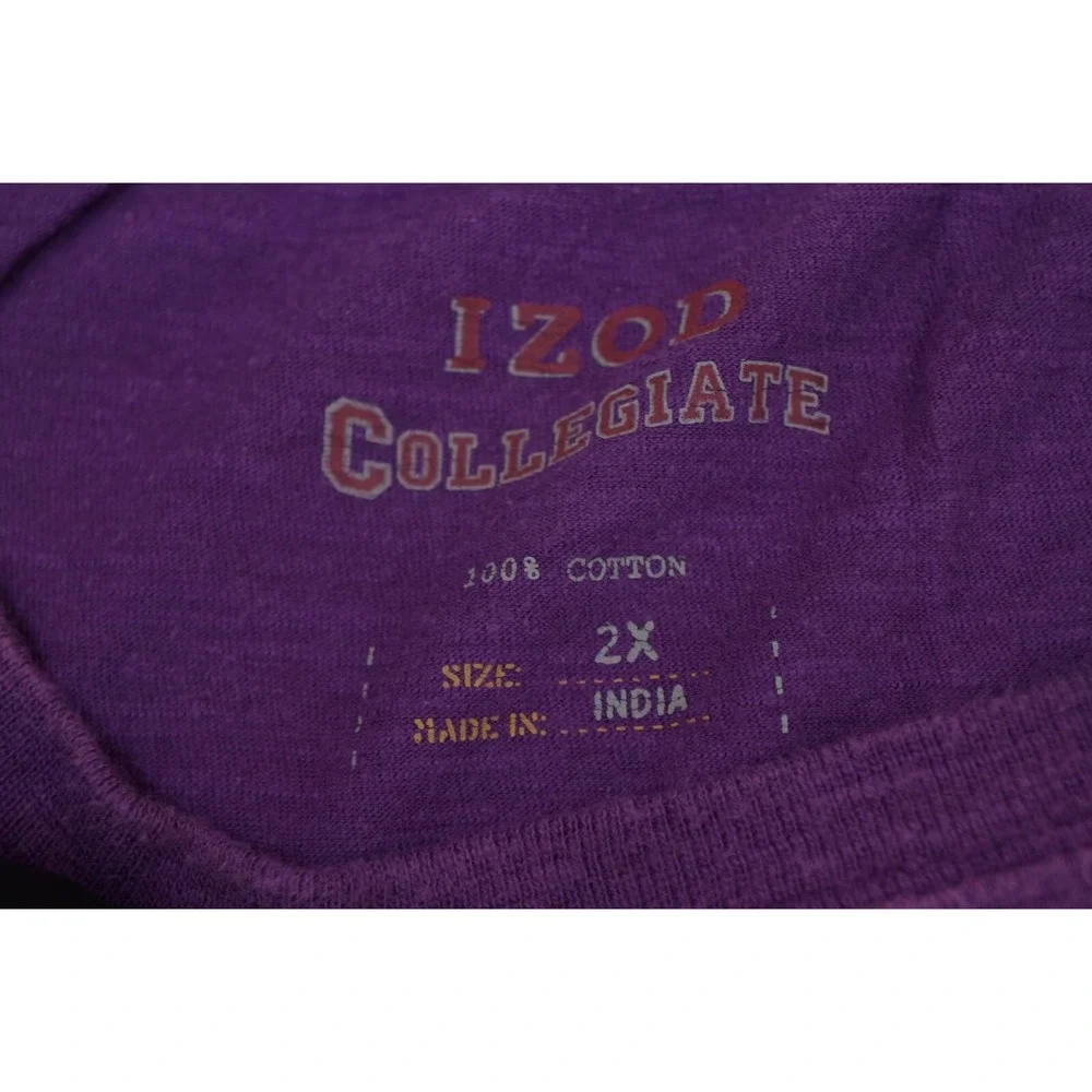 LSU Tigers Shirt Mens 2XL XXL Purple SEC Football Short Sleeve Izod Collegiate